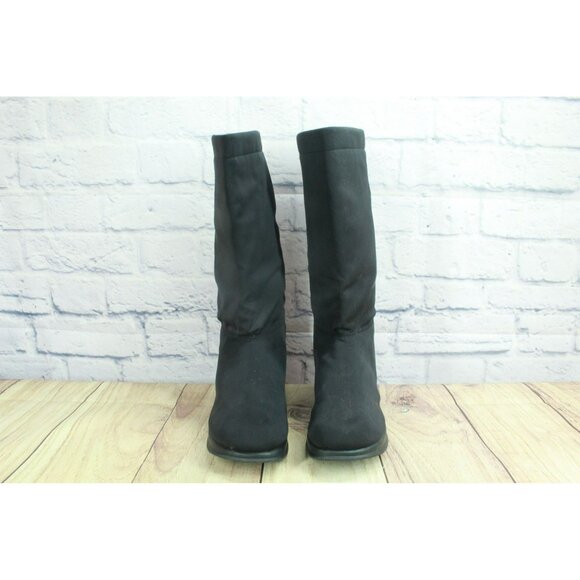LL Bean Black Nylon Knee High Waterproof Insulated Tall Boots Size 7.5 M - Picture 6 of 10